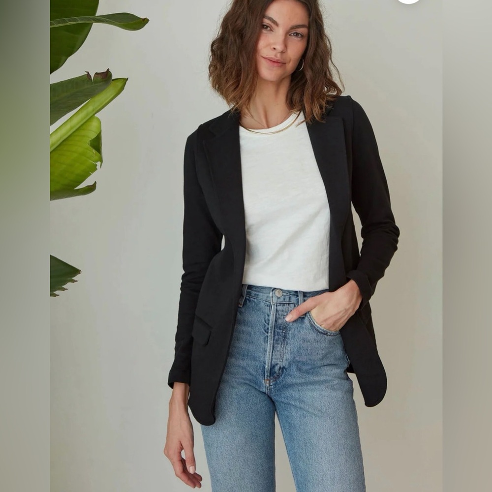 Grey State "Estelle" Oversized Knit Blazer - Deep Black - Size 1 (Fits S/M)